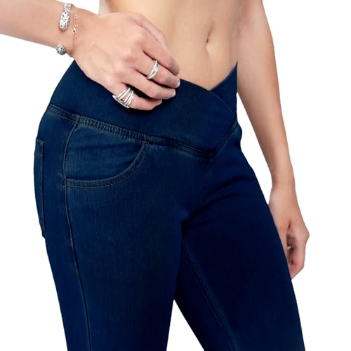 Women's High Waisted Flared Stretch Jeans Jeans for Women Butt Lifting Jeggings Unique Crossed Waist Design2