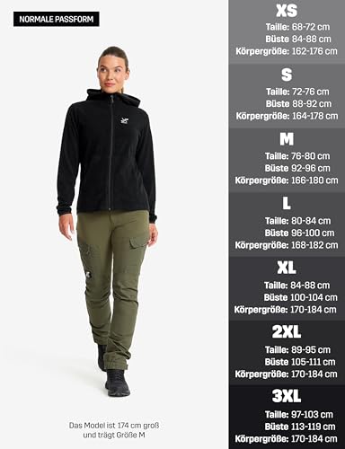 RevolutionRace Hiker Fleece Hoodie für Damen, Leichter und elastischer Fleece-Hoodie, Black, M