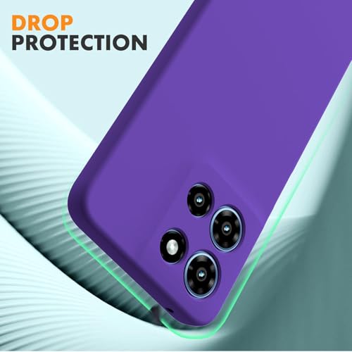 Image of DIZORO Microfiber Candy Case for Motorola Edge 60 Pro 5G Smooth Touch Cushion Liquid Soft Silicone Gel Rubber Phone Cases Non-Slip Full Body Protective Shockproof Back Cover - Violet