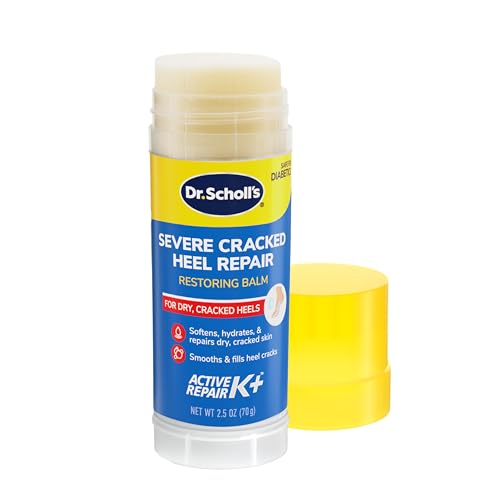 Dr. Scholl's Severe Cracked Heel Repair Restoring Balm 2.5oz, with 25% Urea for Dry, Cracked Feet, Heals and Moisturizes for Healthy Feet