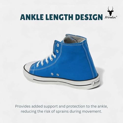 Image of Hirolas Men's Vulcanized Canvas Rubber Toe High Ankle Skateboard Sneakers Shoes.