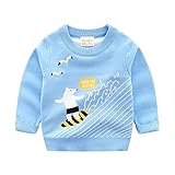 67% Algodón, 33% Poliéster FedMois Jersey de Punto Cuello Caja con Dibujo Animal para Bebé Niño, Oso, 1-2 Años