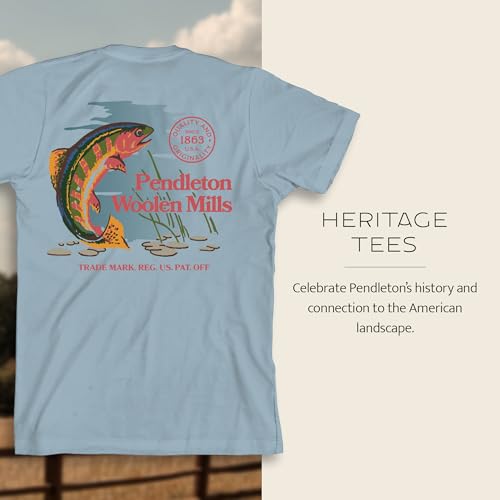 Image of Pendleton Men's Graphic T-Shirt, 100% Cotton Short Sleeve Tee, Soft Water-Based Print Casual Shirt, Crew Neck