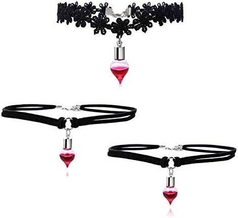 SENNI 4PCS Halloween Black Lace Gothic 