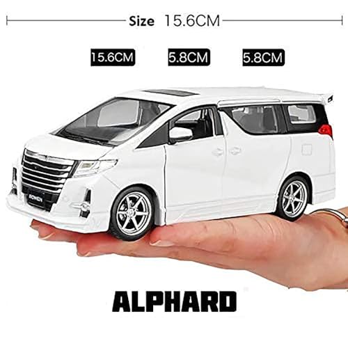 Image of 1:32 Alphard Toy Car for Kids Diecast Metal Cars with Light Sound Openable Door Pullback