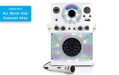 Singing Machine Sml385Btw Karaoke System With Led Disco Lights, Cd+G, And Microphone, White #TOP7