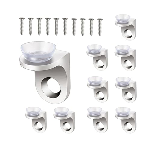 Image of 10 Pieces Heavy Duty Shelf Support, Mounting Brace Fixing Glass Wood Shelf Bracket, Shelf Pegs Shelf Brackets for Kitchen Cabinet Book Shelves, Round Bracket Pins