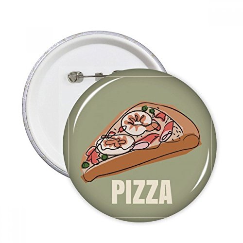 Pins Tranche de Pizza Italie, bouton badge rond taille L multicolore pour accessoiriser le style.