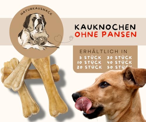Kauknochen gepresste Rinderhaut 15 cm Hundeknochen Hundefutter Kausnack Rind (30 Stück)