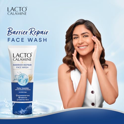 Image of Lacto Calamine Barrier Repair Face Wash|Penta-Ceramide, Rice Extracts, Post-biotics|Skin barrier protection & hydration | 100 ml