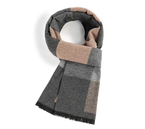 Risipu Herren Winter Langer Weicher Karierter Schal Klassischer Strickwollschal Kaschmir Schal für Männer (XYTR-44)