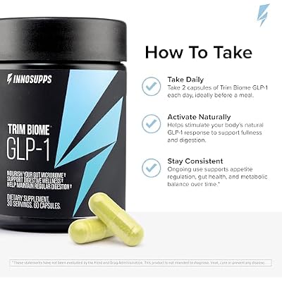 InnoSupps Trim Biome GLP-1 Supplement Weight Loss - Probiotic, Prebiotic, Postbiotic for Gut Health, Appetite & Metabolism Support with Akkermansia, Berberine - 60 Capsules, 30 Servings