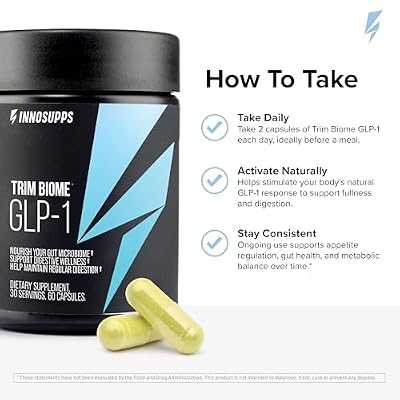 InnoSupps Trim Biome GLP-1 Supplement Weight Loss - Probiotic, Prebiotic, Postbiotic for Gut Health, Appetite & Metabolism Support with Akkermansia, Berberine - 60 Capsules, 30 Servings