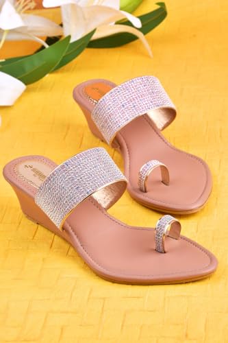 Image of SilverArrow Fashionable Stylish Ethnic Heel Sandal Wedges Sandal Sandal For Womens And Girls