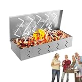 Grillholzspänebox – Edelstahl-Räucherofen, Grillzubehör | 22x10cm Behälter Für Holzchips Outdoor Grill Camping Fleisch garnelens Steak Kochen