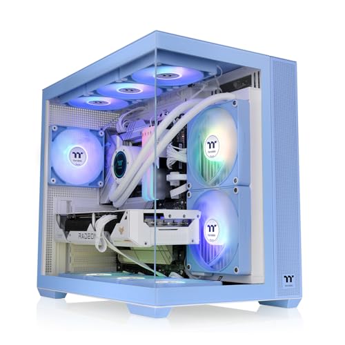 Image of Thermaltake View 380 TG ARGB Hydrangea Blue ATX Case; 4x120mm ARGB Fans Included; Supports Hidden-Connector Motherboard; Front & Side Dual Tempered Glass Panel; CA-1Z2-00MFWN-0AZ3 Year Warranty