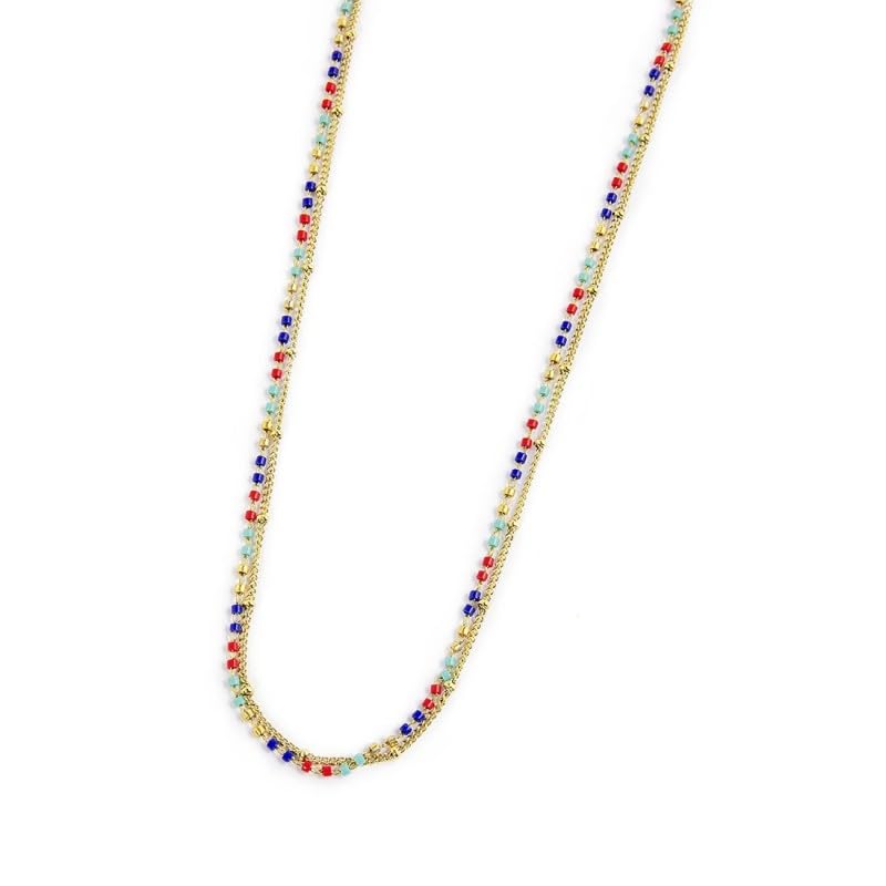 Chaîne grumetta et miyuki Marlù collier femme tendance 18CN096G-RGB
