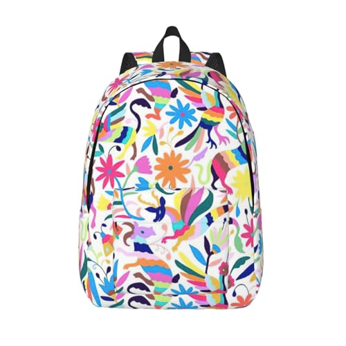 BREAUX Mexican Otomi Animals Canvas Casual Lightweight Duffel Bag, Fashion Duffel Bag, Unisex Travel Backpack