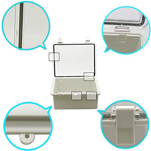 Zulkit Junction Box Abs Plastic Waterproof Ip65 Electrical Boxes Hinged Shell Clear Cover Outdoor Universal Project Enclosure With Mounting Plate And Wall Brackets 15.4X11.4X 6.3Inch (390X290X160 Mm) #TOP5