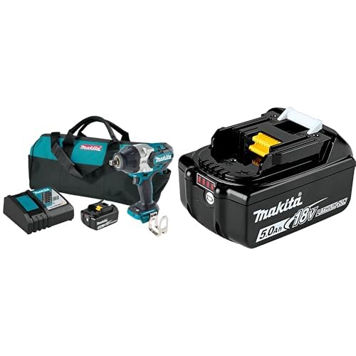 Image of Makita XWT19T 18V LXT Brushless 3-Speed 1 /2 inch Sq. Drive Impact Wrench Kit w /Detent Anvil with bonus BL1850B 18V LXT Lithium-Ion 5.0Ah Battery