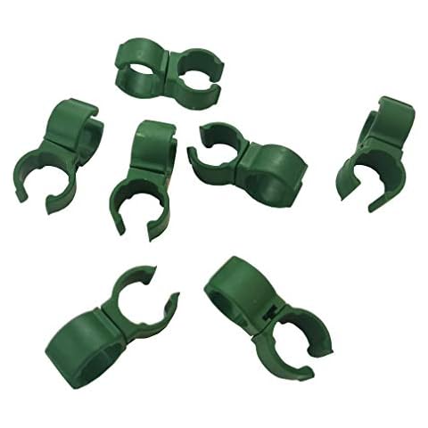 20PCS for 7/16in（11mm） Diameter Plastic Coated Steel Garden Plant Stakes Sturdy Gardening Yard Stick Garden Stake Clips Connector 360 Degree Adjustment Cover