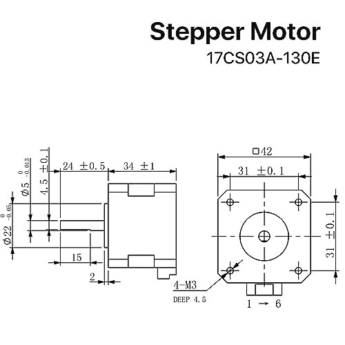 Moteur pas à pas 17CS03A 1.3A idéal pour votre imprimante 3D de bureau - 5