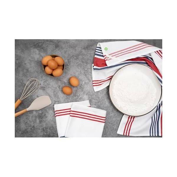 Red white and blue kitchen towels 6 pack 100 cotton 30×20 striped patriotic kitchen tea towels with hanging loop reusable absorbent and washable 4th july decor 6 pack  urban country home decor
