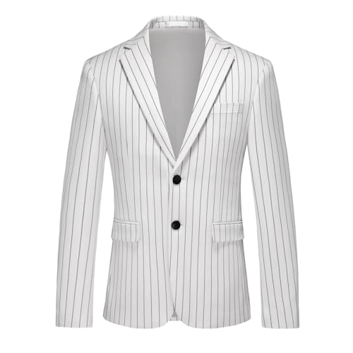 Men's Striped Plus Size Three-Piece Suit Set Slim Fit Fashionable Stylish Business Casual Wedding Outfit3