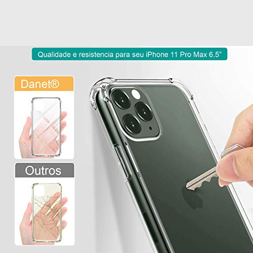 Kit Capa E Película Para iPhone 11 Pro Max Tela De 6.5Polegadas Capinha Case Transparente Air Anti I