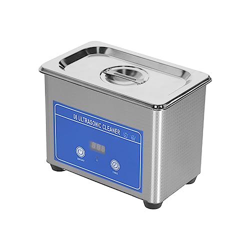 Nettoyeur à ultrasons avec minuteur, 42 kHz, nettoyeur à ultrasons 35 W, 800 ml, en acier inoxydable pour bijoux, lunettes et petites pièces