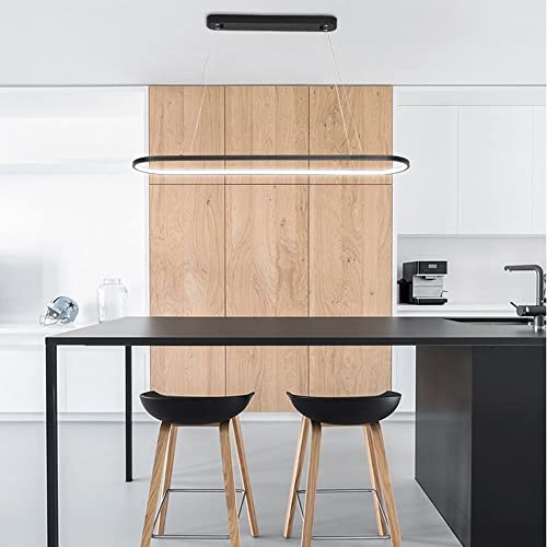 Plafonnier LED dimmable noir suspension design moderne en aluminium et PMMA pour salon - 2