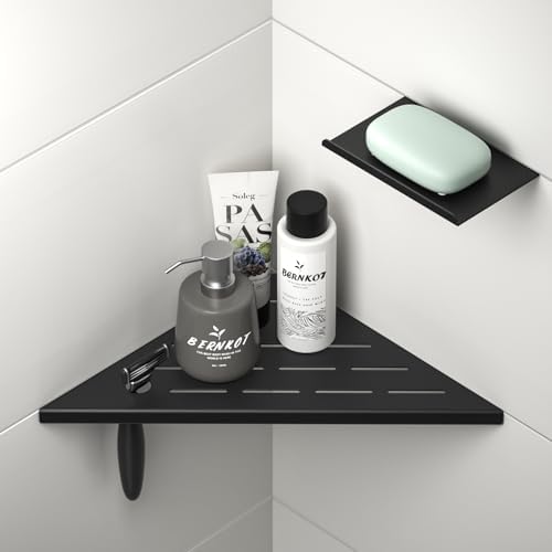 Amazon.com: Bernkot 10'' Corner Shower Shelf w/Soap Holder, 304 ...