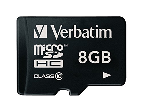 Tarjeta de Memoria Micro SDHC Verbatim 8GB de Almacenamiento Flash Negro para Teléfono y Cámara