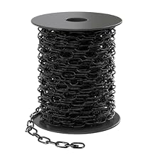 MOLIGOU 1/12" Black Metal Hanging Chain Roll, 33ft Light Duty Chain with Spool, Adjustable Length for Hanging Lights, Plants, Bird Feeders