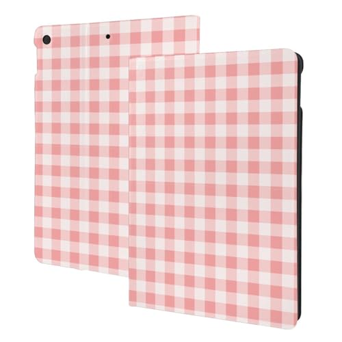 Housse tablette iPad 10.2 rose écossais pour éviter les pannes de batterie bêtement