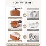 EACHY Travel Makeup Bag,Large Capacity Cosmetic Bags for Women,Waterproof Portable Pouch Open Flat Toiletry Bag Make up Organizer with Divider and Handle - Image 4