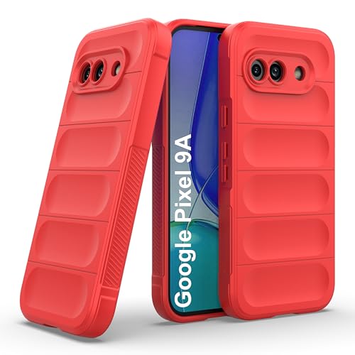 Image of amazon basics Back Case Cover for Google Pixel 9A | Compatible for Google Pixel 9A Back Cover | Liquid Silicon Magic Case with Camera Protection | Red