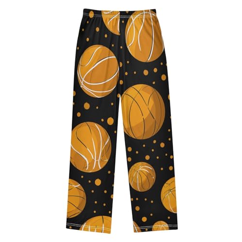 ZZXXB Basketball Polka Dot Boys Long Pants Soft Trousers Elastic Waist Kids Lounge Bottoms with Pockets S-XL2