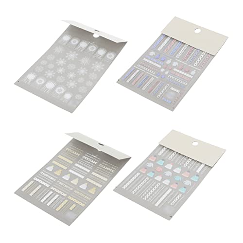 Autocollants Noël manucure motif pull flocon de neige nail art 12 sets - 2