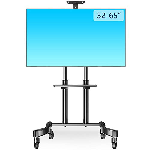 Mobilny wózek na telewizor 81.3 cm-165.1 cm, LED, LCD, stojak na telewizor plazmowy, najwyższej jakości, plazmowy uchwyt podłogowy, z uchwytem na kamerę AV (z dwoma tacami)