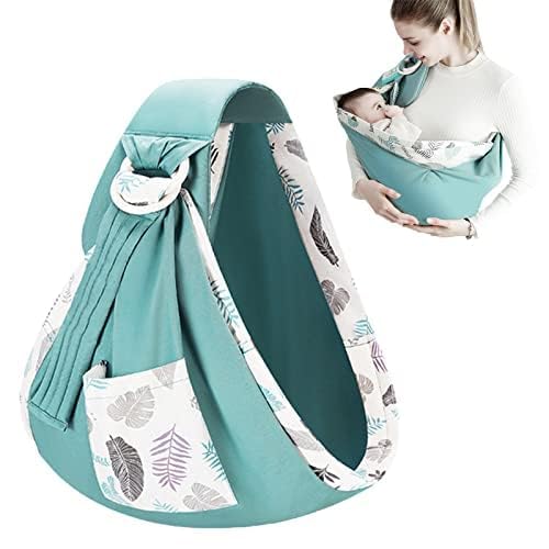 LOOKMINT Baby Carrier Newborn to Toddler, Ergonomic Baby Wraps Carrier, Adjustable Baby Sling, Lightweight Breathable Baby Carrier Wrap with Thick Shoulder Straps, Green-image-3