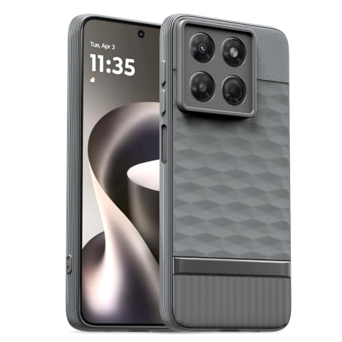 Image of Pikkme Back Cover for Motorola Moto G37 5G Camera Protection 3D Hexa Cube Design Silicone Protective Bumper Case (Grey)