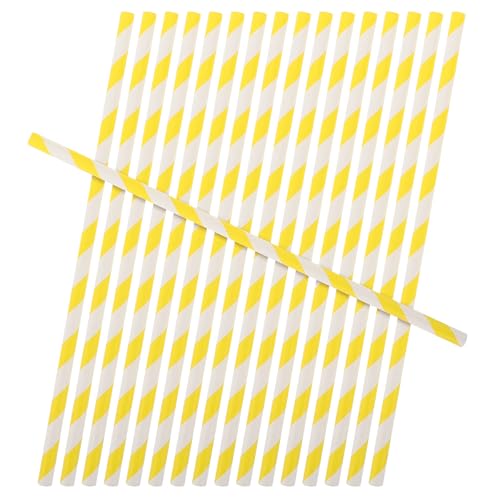 Pitillos de papel decorativos amarillos 100 pcs miniatura 1