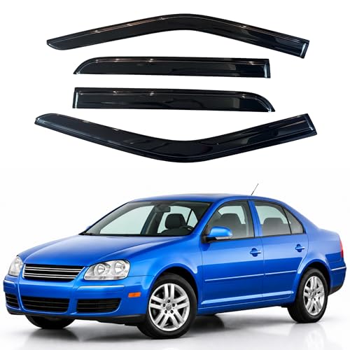 Image of IG Window Visors Fit for 2006-2010 Volkswagen Jetta Sedan, Out-Channel Rain Guards Vent Wind Deflectors 4PC, Car Accessories for 06-10 VW Jetta Sedan
