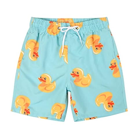 SUNDAY ROSE Swim Trunks for Boy Toddler Bathing Suits Little Kids Quick Dry Beach Board Shorts Blue Little Duck Size 12 Cover