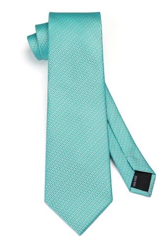 Image of HISDERN Polka Dot Ties for Men Classic Silk Ties and Pocket Square Formal Business Necktie Handkerchief Wedding Party
