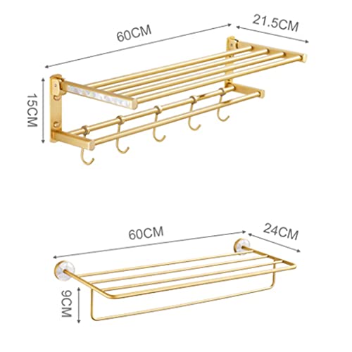 Support de salle de bain pliant doré pour optimiser l'espace des petits WC - 6
