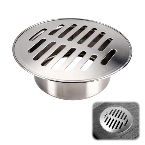 Drenaje De Piso Redonda, Ø110 Mm Sumidero Terraza, Tapa Desague Terraza Desmontable, Drenaje De Suelo Redondo De Acero Inoxidable, Sumidero Patio para Balcón, Jardín, Cuarto De Baño