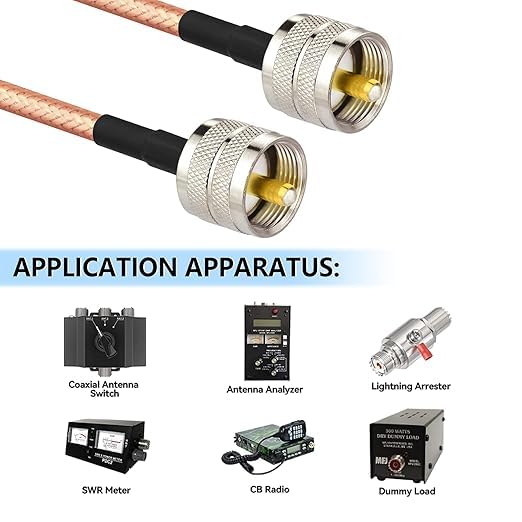 Superbat UHF PL259 RG142 CB Radio Cable 3m 50ohm UHF Male to Male Coax Antenna Patch Lead Wire for SWR Meter Two-Way/Ham Radio - Image 2