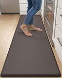 DEXI Kitchen Mat Cushioned Anti Fatigue, Extra Long Large Comfort Standing Floor Mats Waterproof, Memory Foam Antifatigue Runner Rug for Desk Office, Sink, Laundry, 70x20, Brown